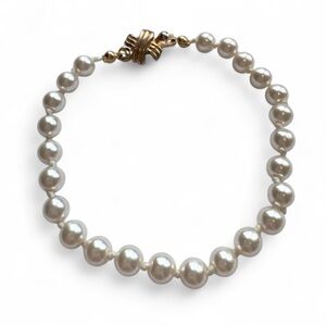 Vintage Knotted Pearl X Clasp Bracelet